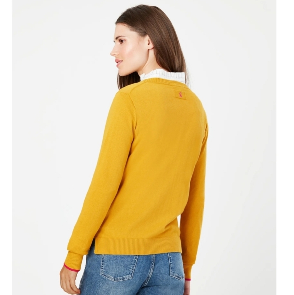 Joules Mustard Sweater with Dog Motif - Picture 3 of 16